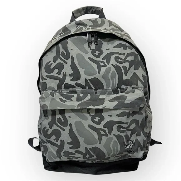 Stussy Camo backpack Original Gear, grey/black 14”x15”x9” - Picture 1 of 14